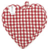 Beige and Vichy Embroidered Heart and Flowers Kitchen Potholder