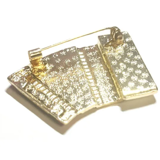 Goudkleurige Fantasiebroche Accordeon
