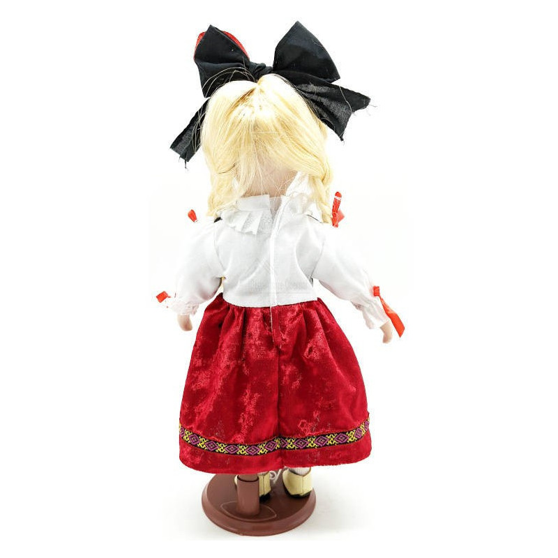 Elsässische Puppe aus Porzellan mit Ständer 30 cm