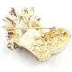 Broche Fantaisie dorée Botte de Noël garnie de Strass