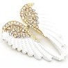 Golden Fantasy Brooch with Angel Wings and Strass