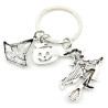Halloween Keyring with Witch, Pumpkin and Hat charms