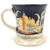 Cup earthenware mug decorated with towns of Alsace