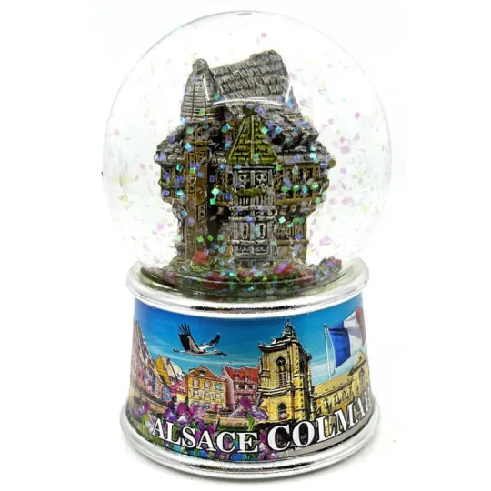 Grande Boule de Neige décor Colmar scintillant