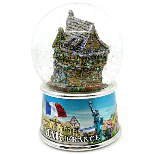 Große Schneekugel mit glitzerndem Colmar-Dekor