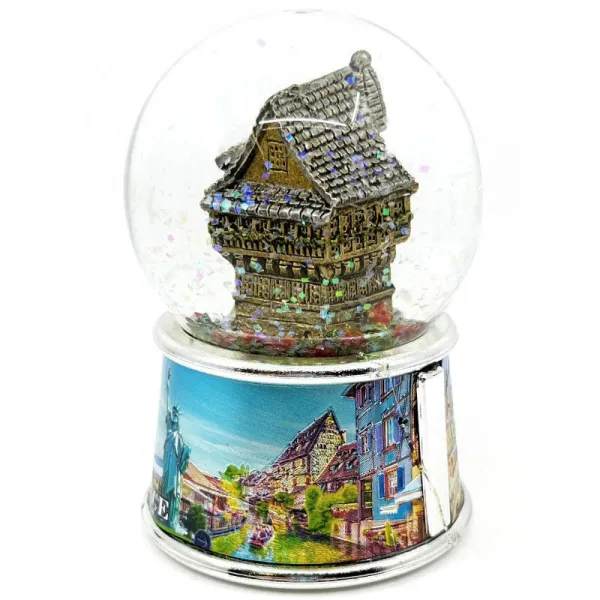 Grande Boule de Neige décor Colmar scintillant