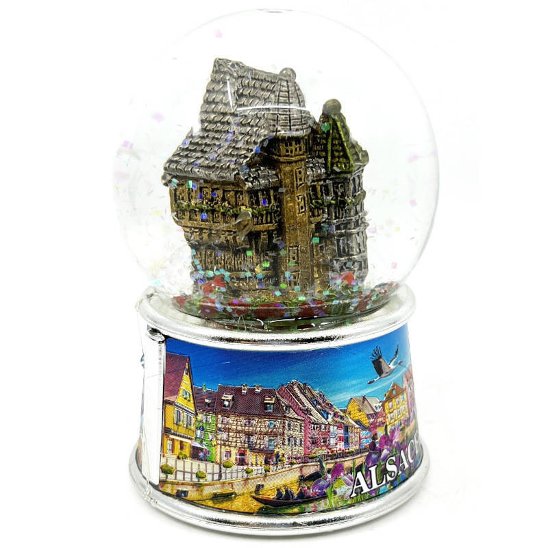 Grande Boule de Neige décor Colmar scintillant