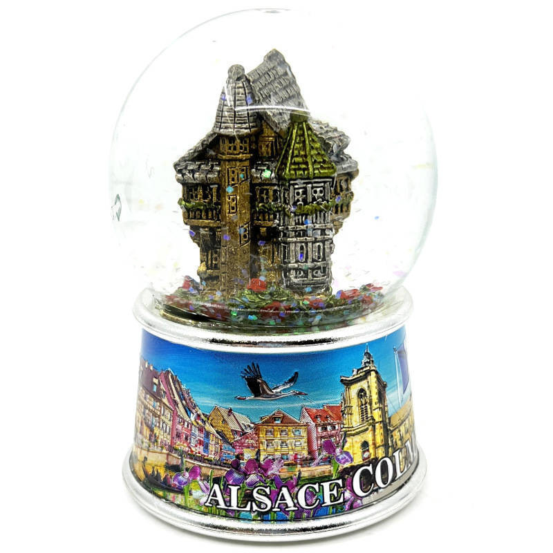 Grande Boule de Neige décor Colmar scintillant