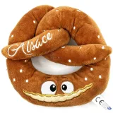 Alsace pretzel plush with embroidered eyes
