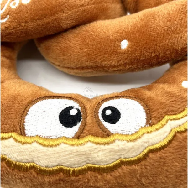 Alsace pretzel plush with embroidered eyes