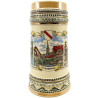 Straight Earthenware Beer Mug decorated with Strasbourg 70 cl