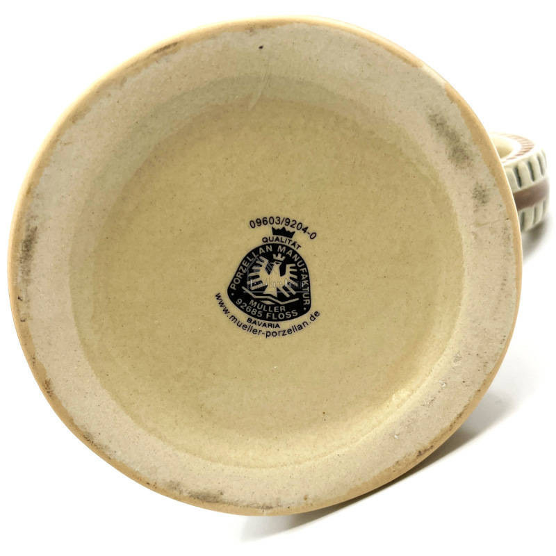 Chope à Bière droite en Faience décor Strasbourg 70 cl