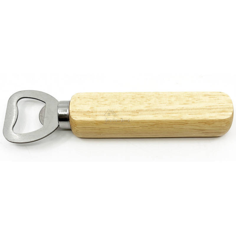 Personalisierbarer Flaschenöffner aus Stahl und Holz