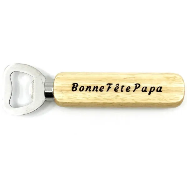 Personalised Wood and Steel bottle opener
