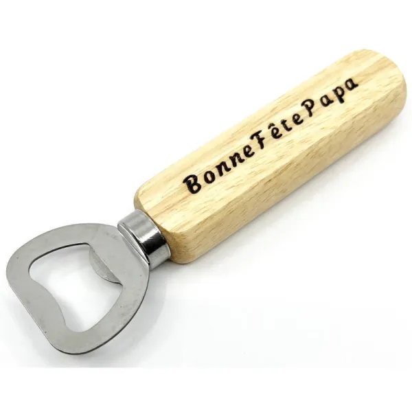 Personalised Wood and Steel bottle opener