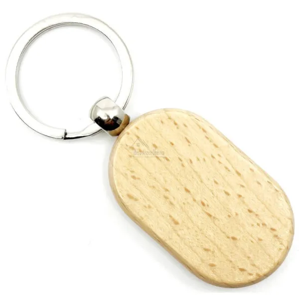 Ovaler Schlüsselanhänger aus Holz zum Selbstgestalten
