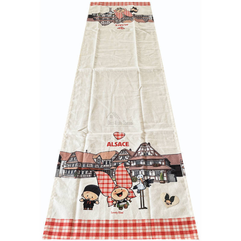 Beigefarbener Tischläufer Lovely Elsa 40 cm x 150 cm