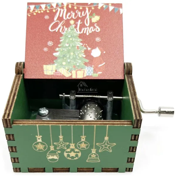 Mini-Spieluhr mit Kurbel Merry Christmas