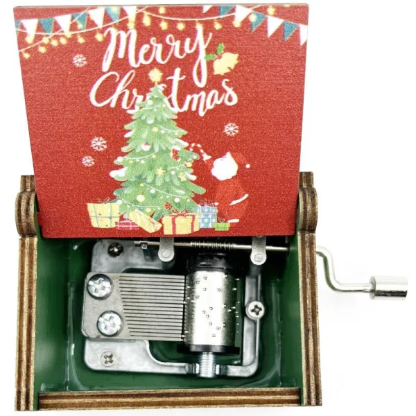 Mini-Spieluhr mit Kurbel Merry Christmas