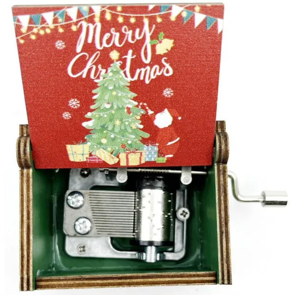 Mini-Spieluhr mit Kurbel Merry Christmas