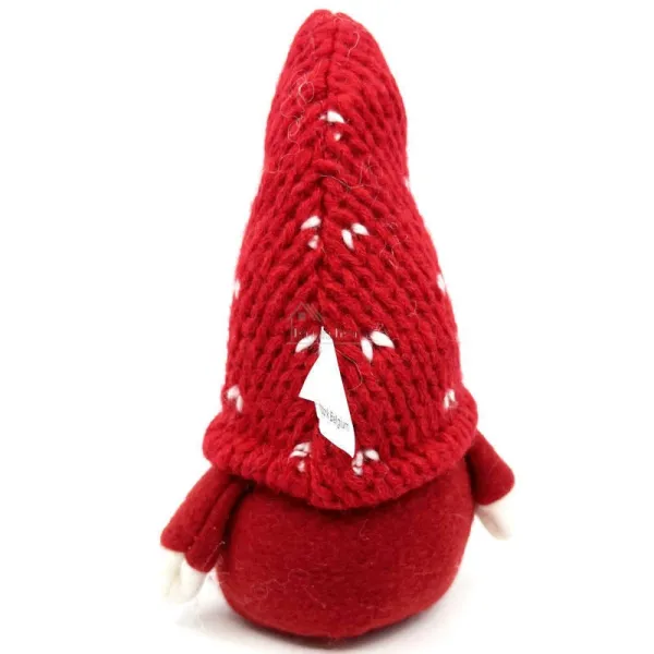 Roter Gnom mit gestricktem Hut 15 cm