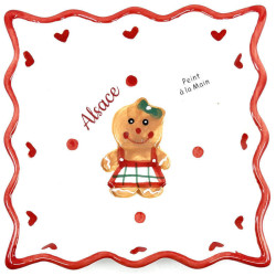 Coupelle rectangulaire en Céramique décor Bonhomme Pain d'Epices