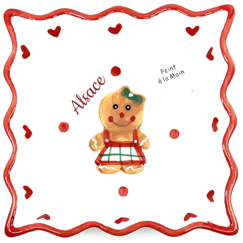 Coupelle rectangulaire en Céramique décor Bonhomme Pain d'Epices