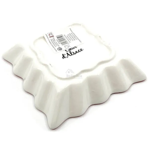 Rectangular ceramic dish decorated with a Gingerbread Man