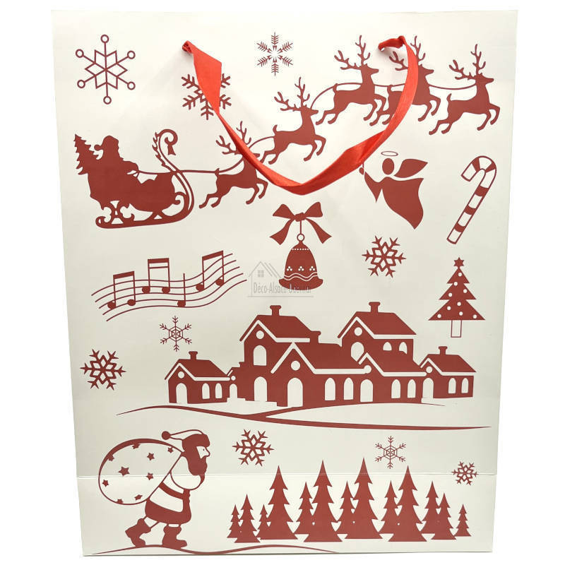 Sac Cadeau décor Noël taille M