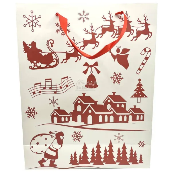 Geschenktüte mit Weihnachtsdekor Größe M