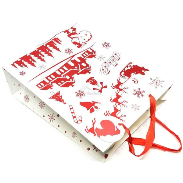 Sac Cadeau décor Noël taille M