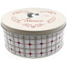 18.5 cm round metal tin Alsace stork design