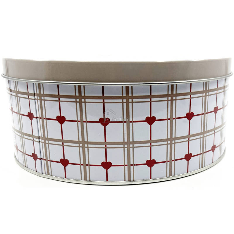 Boite en métal ronde 18,5 cm décor Cigogne d'Alsace