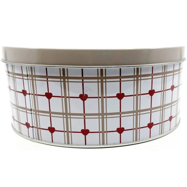 Boite en métal ronde 18,5 cm décor Cigogne d'Alsace