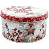 14 cm round metal tin decorated with the Magic of Christmas in Alsace