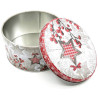 14 cm round metal tin decorated with the Magic of Christmas in Alsace