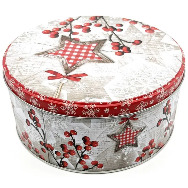 Boite en métal ronde 17 cm décor Magie de Noël en Alsace