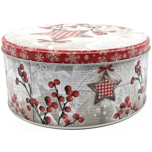 Boite en métal ronde 17 cm décor Magie de Noël en Alsace