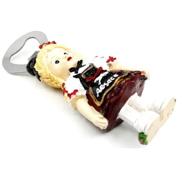 Alsatian bottle opener in resin with Alsace logo