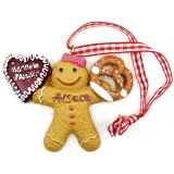 Suspension Mannele Fille avec Bretzel et Coeur d'Alsace