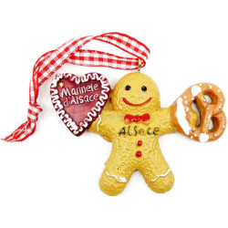 Suspension Mannele Garçon avec Bretzel et Coeur d'Alsace