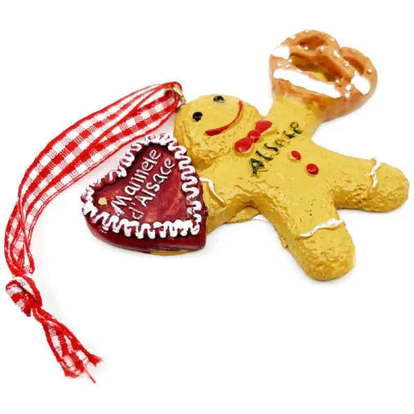 Suspension Mannele Garçon avec Bretzel et Coeur d'Alsace