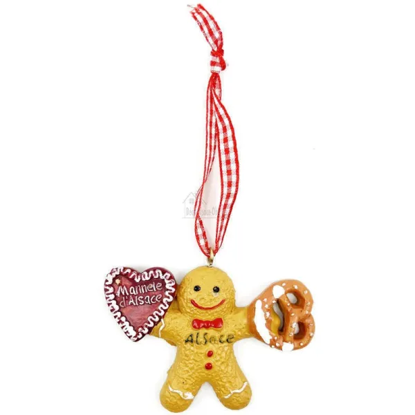Suspension Mannele Garçon avec Bretzel et Coeur d'Alsace