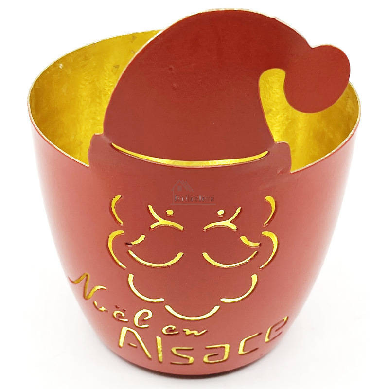 Madras-Windlicht Weihnachtsmann aus dem Elsass