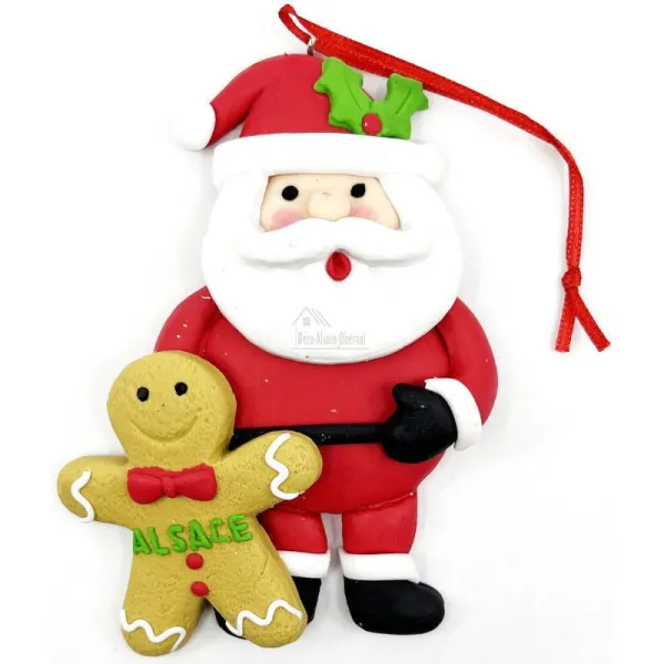 Hängeleuchte mit Weihnachtsmann und Mannele aus dem Elsass