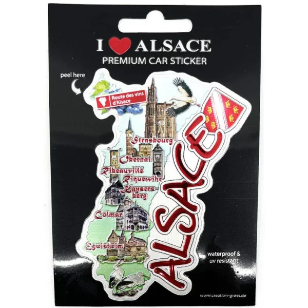 Adhesive Sticker Auto Premium Auto wine road of Alsace