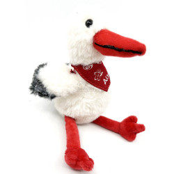 Plüsch Storch mit Halstuch Elsass 20 cm