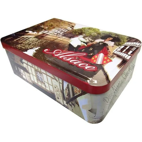 Boite à Sucre décor Alsace et Cigogne