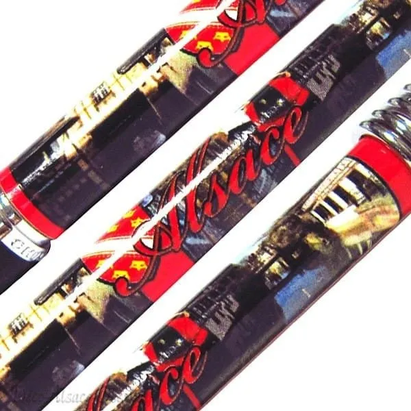 Kugelschreiber mit Landschaft des Elsass und Stork