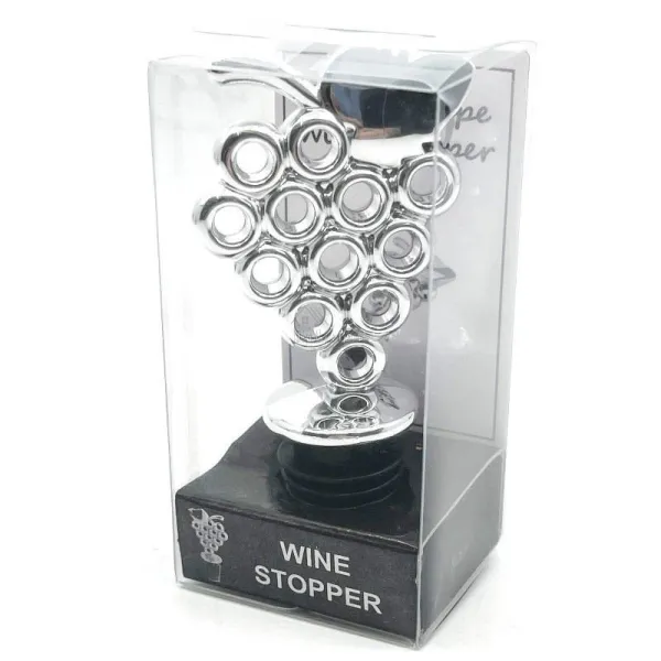 Silver stopper for grape wine bottle